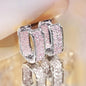 Huitan CZ Hoop Earrings for Women in Silver and Gold