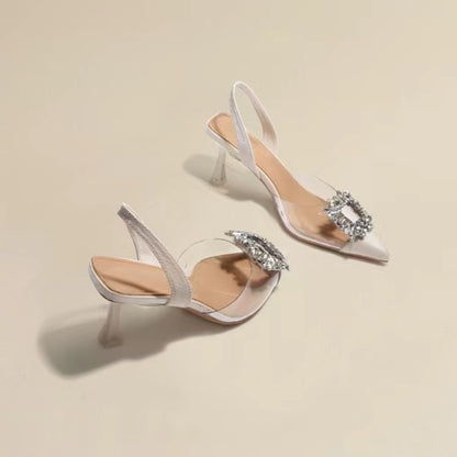 Crystal Transparent Pointed Toe High Heels for Women