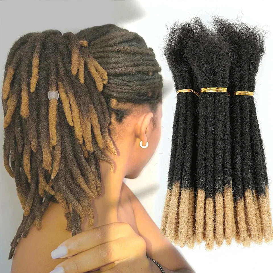 Kinky Straight Human Hair Dreadlocks Extensions 10 20 40 60 Strands