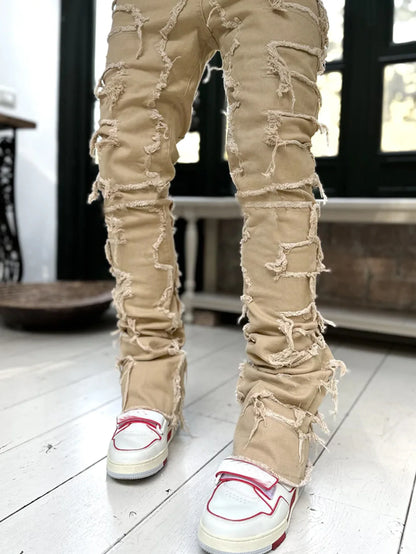 Men's Ripped Distressed Denim Jeans Casual Pants