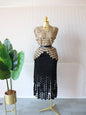 Women Cutout O-neck Crop Top and Bodycon Maxi Skirt Set