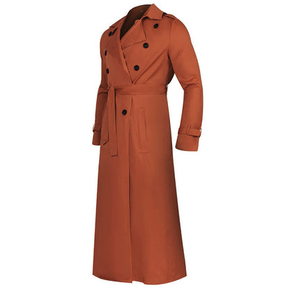 Men's Long Sleeve Extra Long Trench Coat