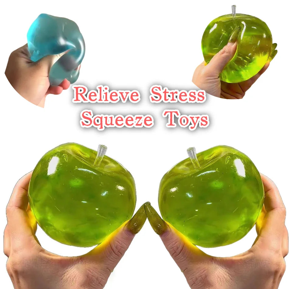Squishy Green Apple Stress Ball Fidget Toy for Adults