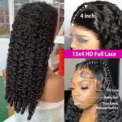 30 Inch Burmese Curly Virgin Hair Wig 13x4 Lace Front