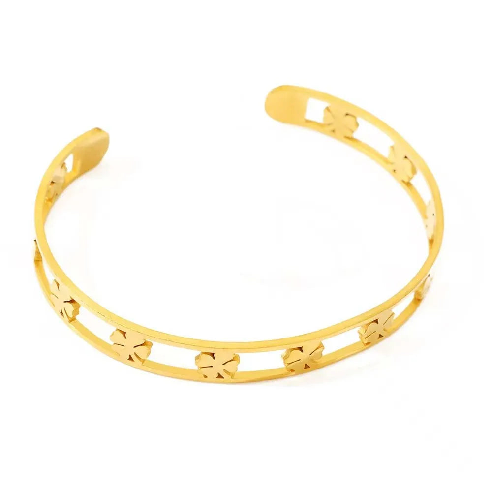 Classic Gold Plated Stainless Steel Cuff Bracelet