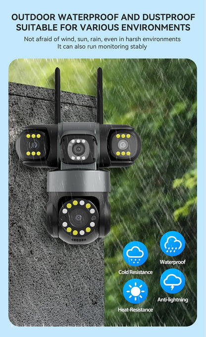10K 20MP Outdoor WiFi PTZ Security Camera with 360° Zoom