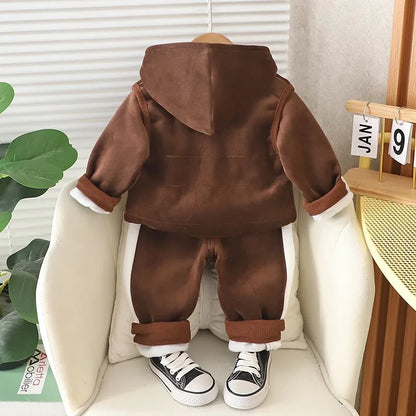 Baby Boys Fleece Hooded Jacket and Pants Set