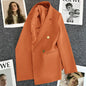 Women Double-Breasted Blazer Casual Suit Jacket