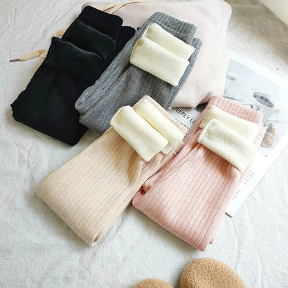 Warm Cashmere Pants for Girls Plus Velvet Trousers
