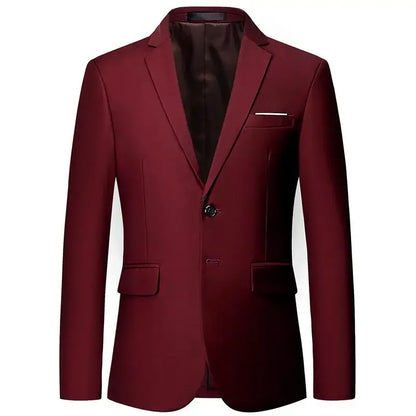 Men's White Formal Suit Jacket with Long Sleeves