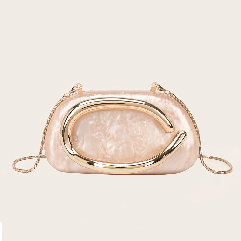 Gold PVC Evening Clutch Bag for Women