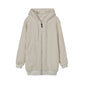 Loose Plush Zipper Hooded Jacket for Women