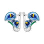 S925 Sterling Silver Iris Flower Hoop Earrings for Women