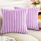 Faux Rabbit Fur Square Cushion Cover 40x40 45x45 Solid Color