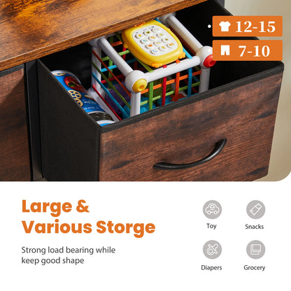 JHK Modern Fabric Dresser With 9 Storage Drawers