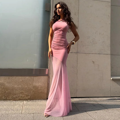 Ticketsx Off Shoulder Backless Slim Long Dress