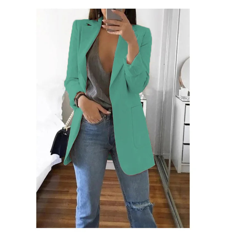 Slim Fit Polo Neck Cardigan Women's Coat