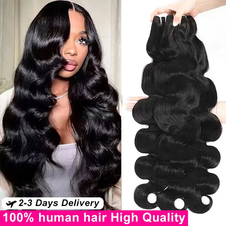 16A Straight Brazilian Remy Human Hair Bundles Natural Black