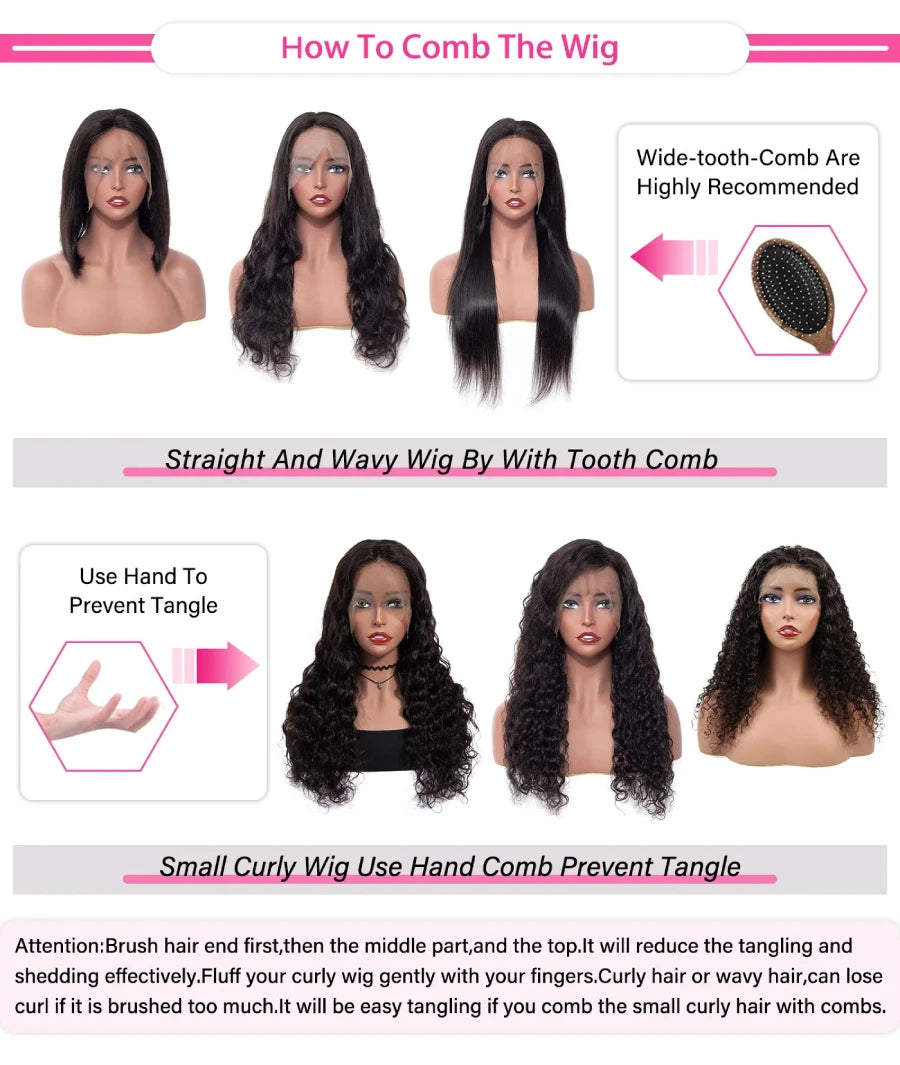 180% Density Brazilian Human Hair Lace Front Wig