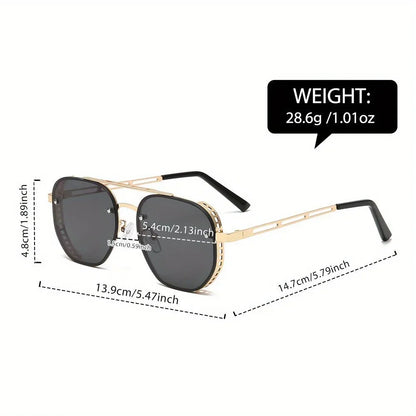 Double-Beam Alloy Sunglasses for Casual Use