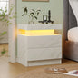 Cubehom White LED Nightstand with 2 Drawers