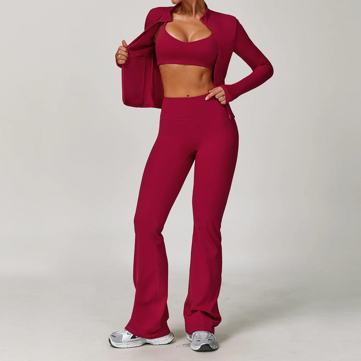 Yoga Suit Sports Set for Women Long Sleeve Athletic Wear