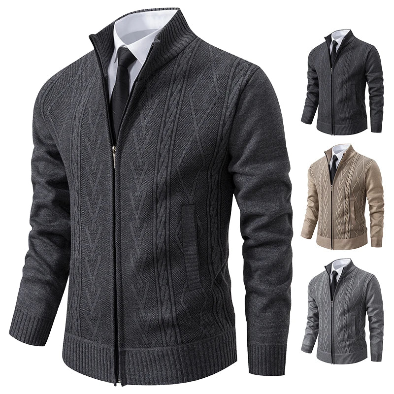 Men's Casual Knitted Sweater Coat in Cashmere Blend