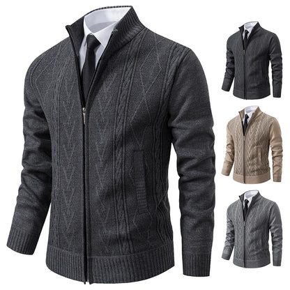 Men's Casual Knitted Sweater Coat in Cashmere Blend