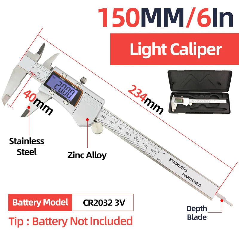 Digital Caliper Stainless Steel Thickness Gauge
