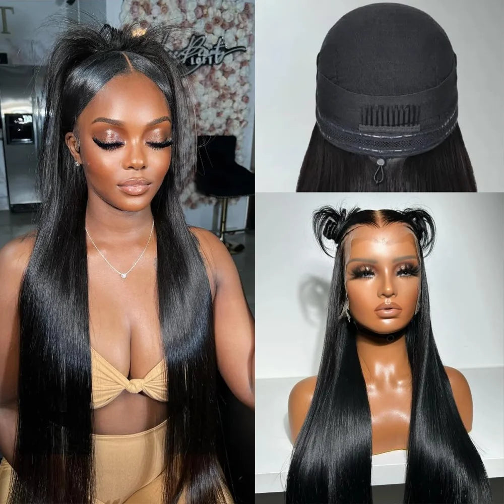 Bone Straight Lace Closure Wig Brazilian Human Hair 16-42 Inches