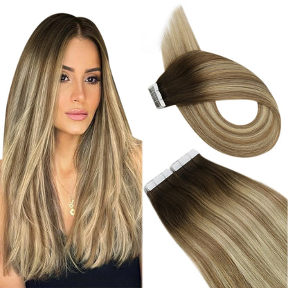 Ugeat Tape In Hair Extensions Brazilian Remy Hair 20P/40P