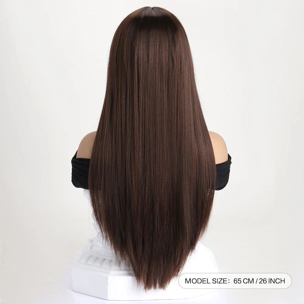 26 Inch Long Straight Synthetic Wig for Women