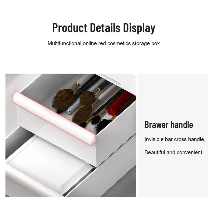 White Plastic Drawer Makeup Storage Box