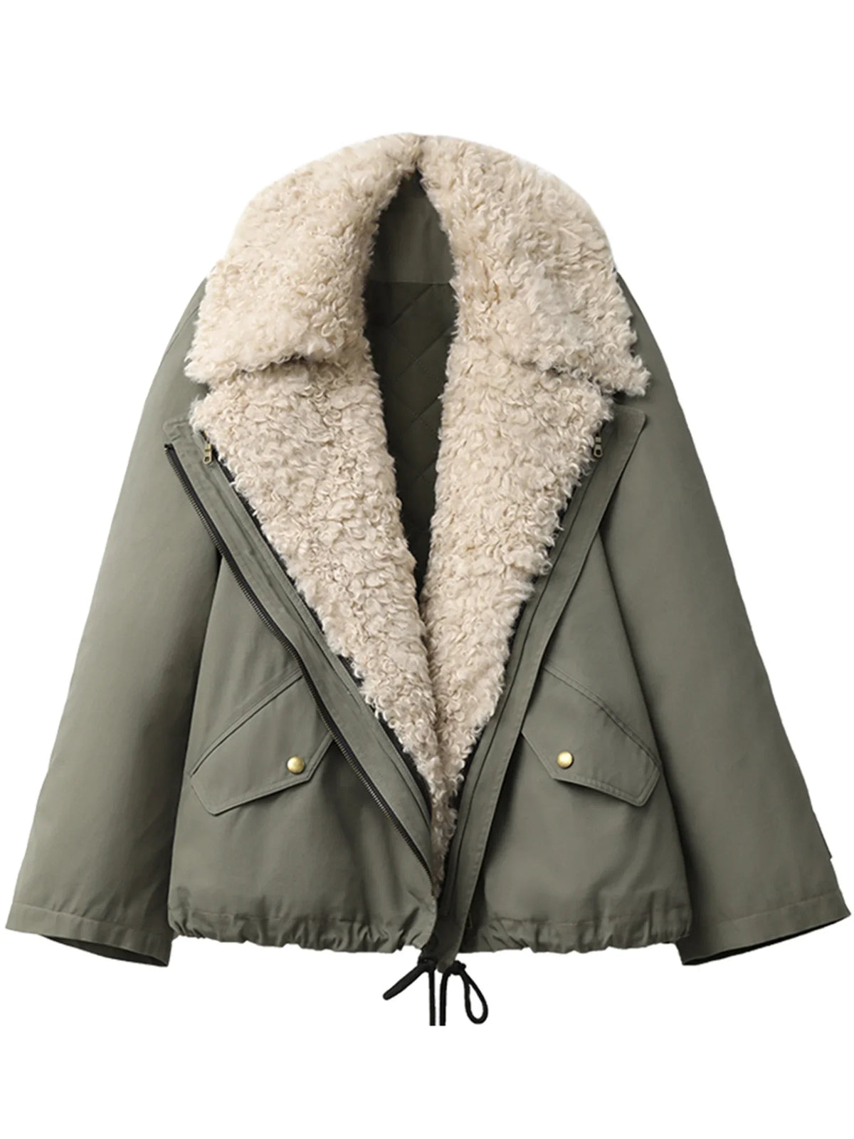 Cotton Motorcycle Jacket for Women Casual Retro Style