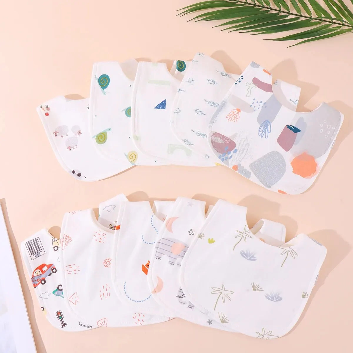 Soft Cotton Baby Bibs Burp Cloths Set U Shape