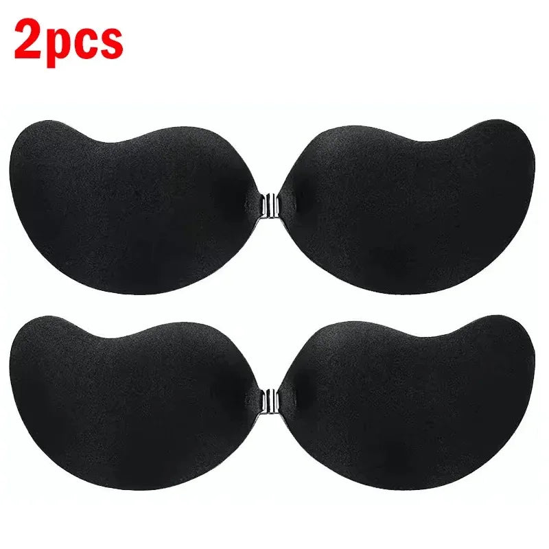 Invisible Push Up Bra Self-Adhesive Silicone Black Skin