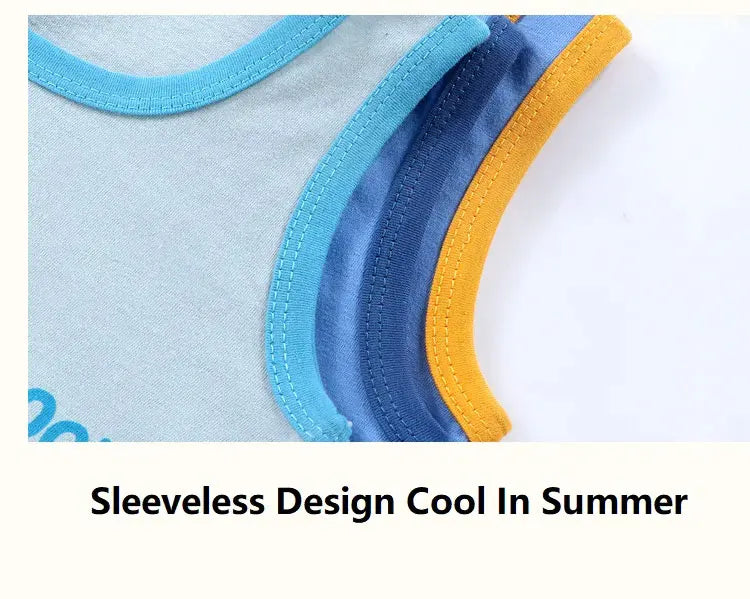 Children's Cotton Vest Set with Shorts for Summer