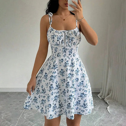 Women's Floral Spaghetti Strap Beach Dress