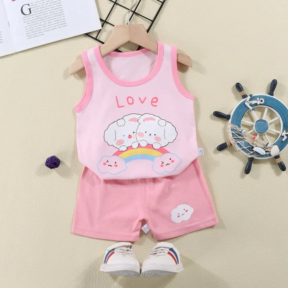 Cotton Summer Kids Clothing Set T-Shirt and Shorts