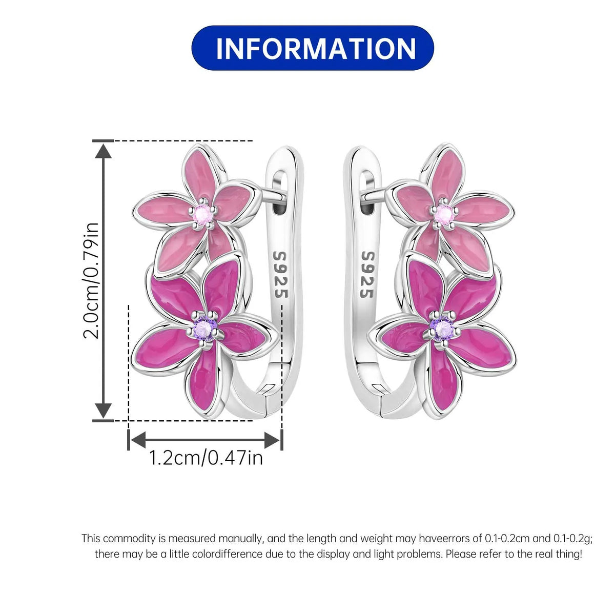 S925 Sterling Silver Iris Flower Hoop Earrings for Women