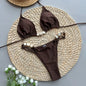 Solid Green Halter Triangle Bead String Bikini Set