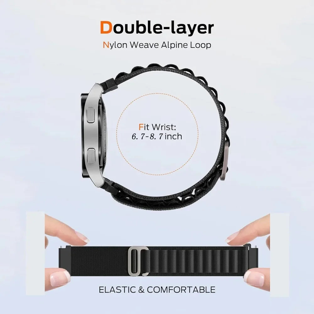 Nylon Sport Loop Band for Galaxy Watch 40mm 44mm
