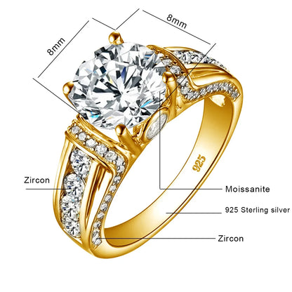 2ct Moissanite Diamond Ring for Women in Sterling Silver