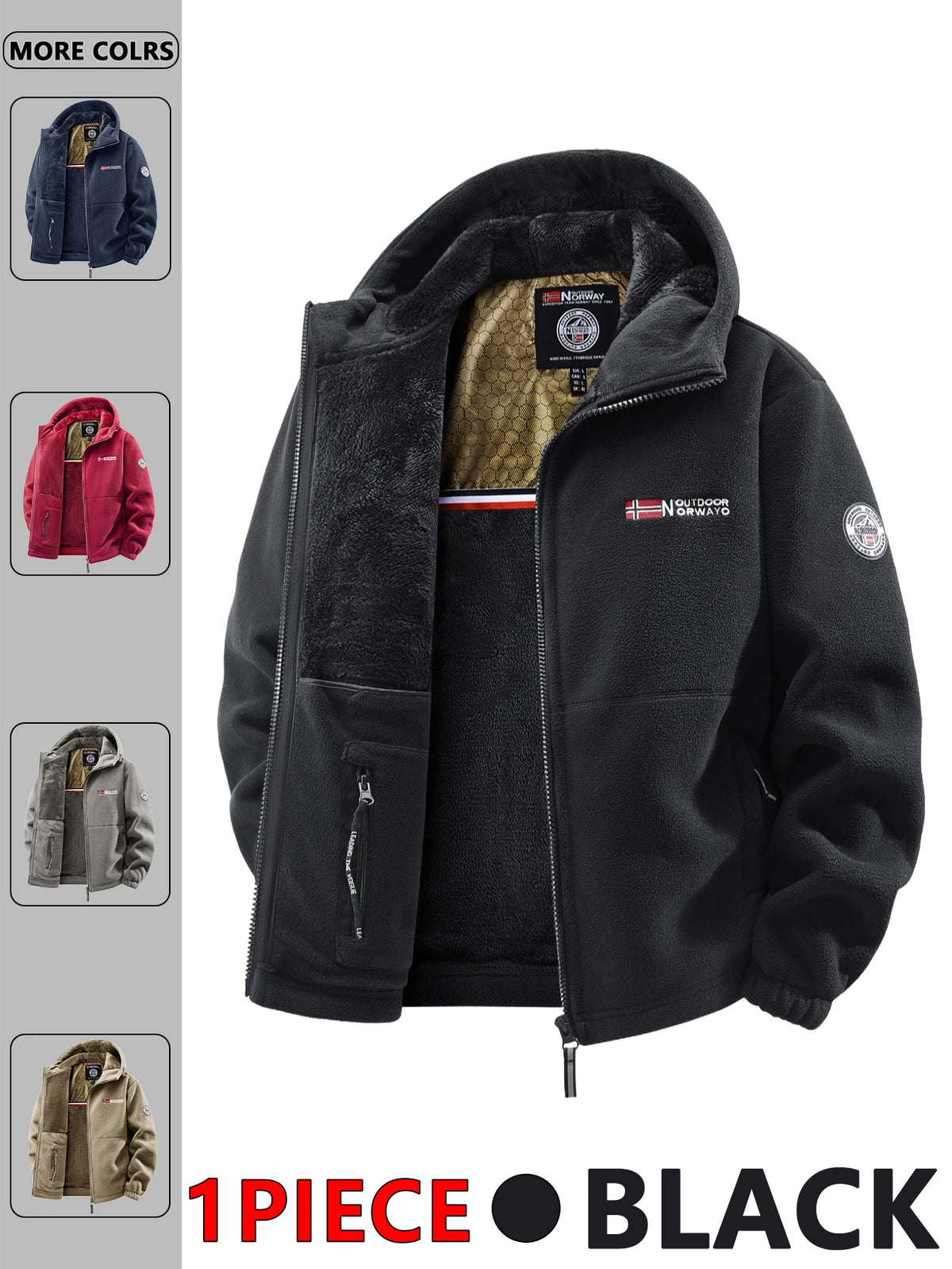Men's Outdoor Hooded Jacket in Polyester