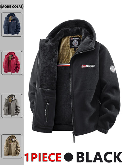 Men's Outdoor Hooded Jacket in Polyester