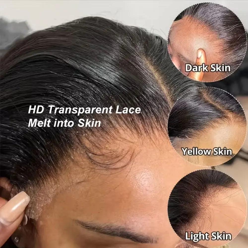 Bone Straight Lace Closure Wig Brazilian Human Hair 16-42 Inches