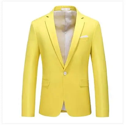 Men's Solid Color Formal Suit Jacket Slim Fit Blazer