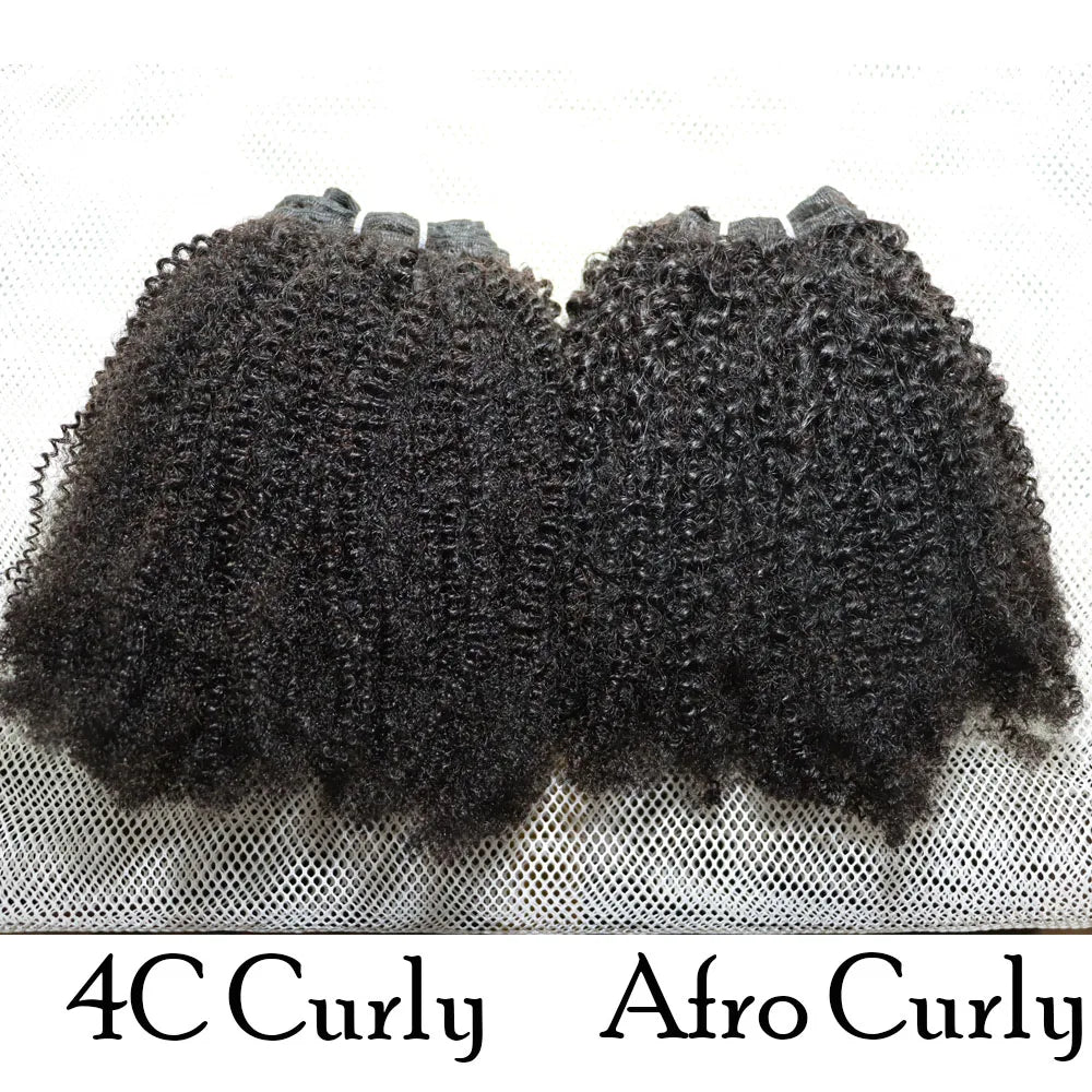 IXTUYLLY 4C Afro Kinky Curly Virgin Brazilian Hair Weft