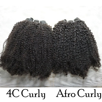 IXTUYLLY 4C Afro Kinky Curly Virgin Brazilian Hair Weft