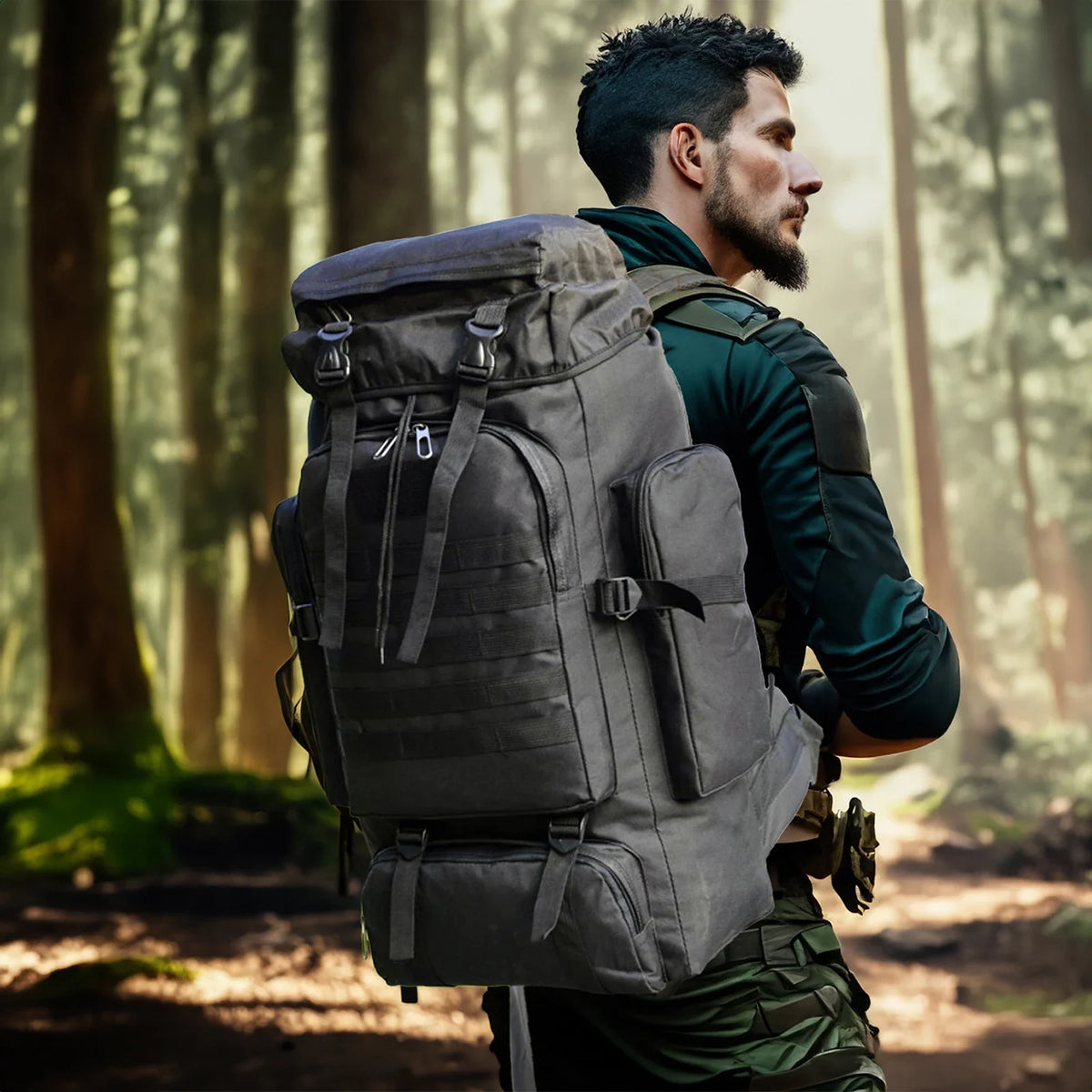 80L Tactical Mountaineering Backpack for Hiking Camping